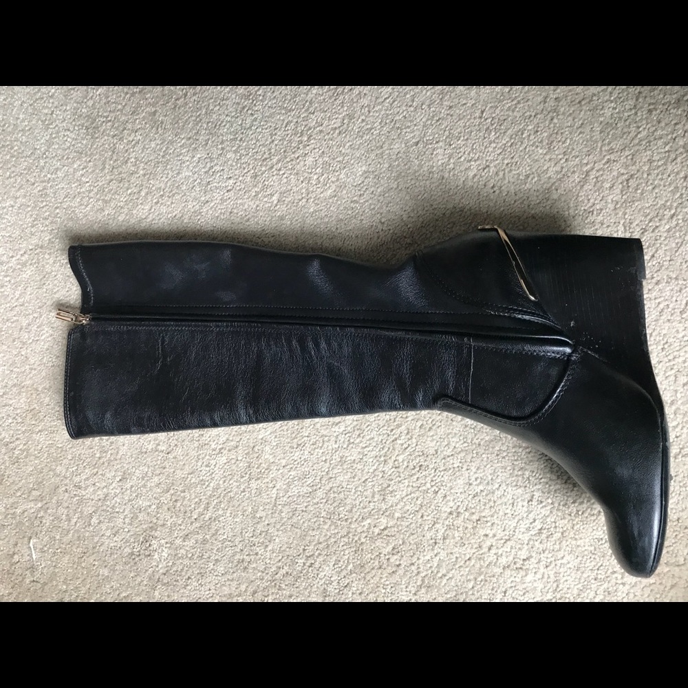 Tory Burch black leather wedge boots